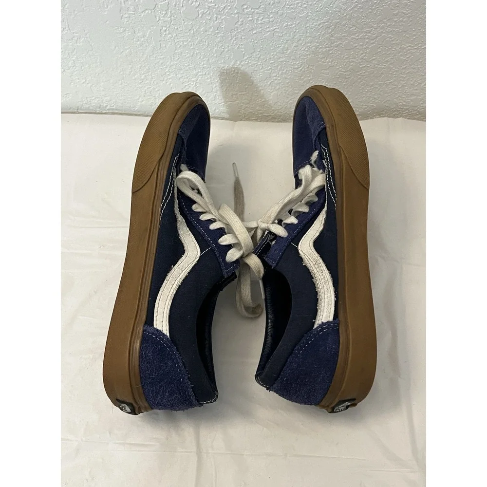 Vans 507698‎ Lace Up Navy Blue White Mens 8 Womens 9.5 Old Skool Skateboard
